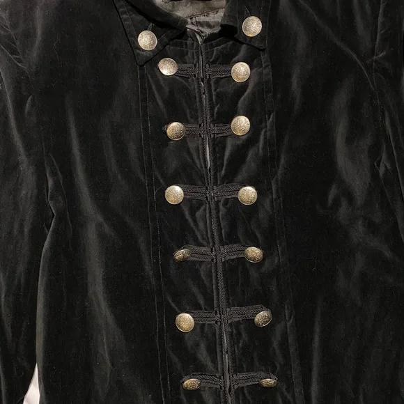 SOLD! RARE Jimi Hendrix Black Velvet Pirate Frock Coat Rock & Roll Religion Sz S - Picture 5 of 12